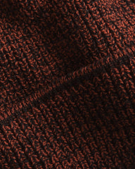 Cuffed Marled Merino Wool Beanie - Marled Rust Black
