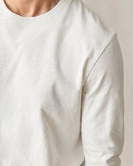 Men's Premium Slub Long Sleeve Crew Tee  - Bone