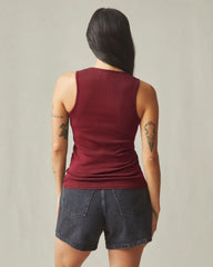 Women's Luxe Rib Tank - Syrah