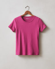 Women's Classic Cotton Crew Tee - Raspberry