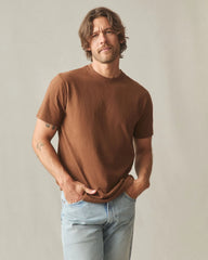 men's Premium Slub Crew Tee - Mahogany