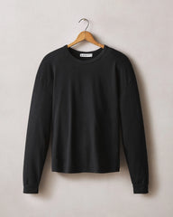 Women's Hemp Long Sleeve Crew Tee - Black