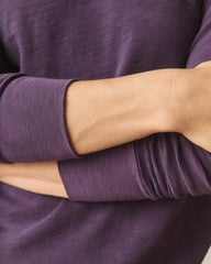 Women's Premium Slub Long Sleeve Crew Tee - Grapeseed