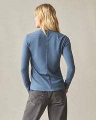 Women's Premium Slub Long Sleeve Crew Tee - Denim