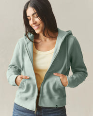 Women's Relaxed Classic Full Zip - Green Milieu
