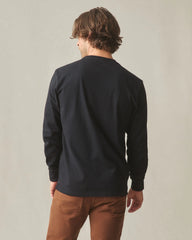 Men's Long Sleeve Pocket Tee  - Black