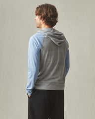 Men's Colorblock Lightweight Full Zip - Blue Jay Dark Charcoal Heather