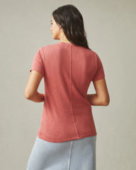 Women's Premium Slub Crew Tee - Red Terra