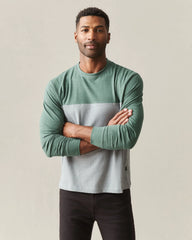 Men's Hemp Colorblock Long Sleeve Tee - Dark Forest Monument
