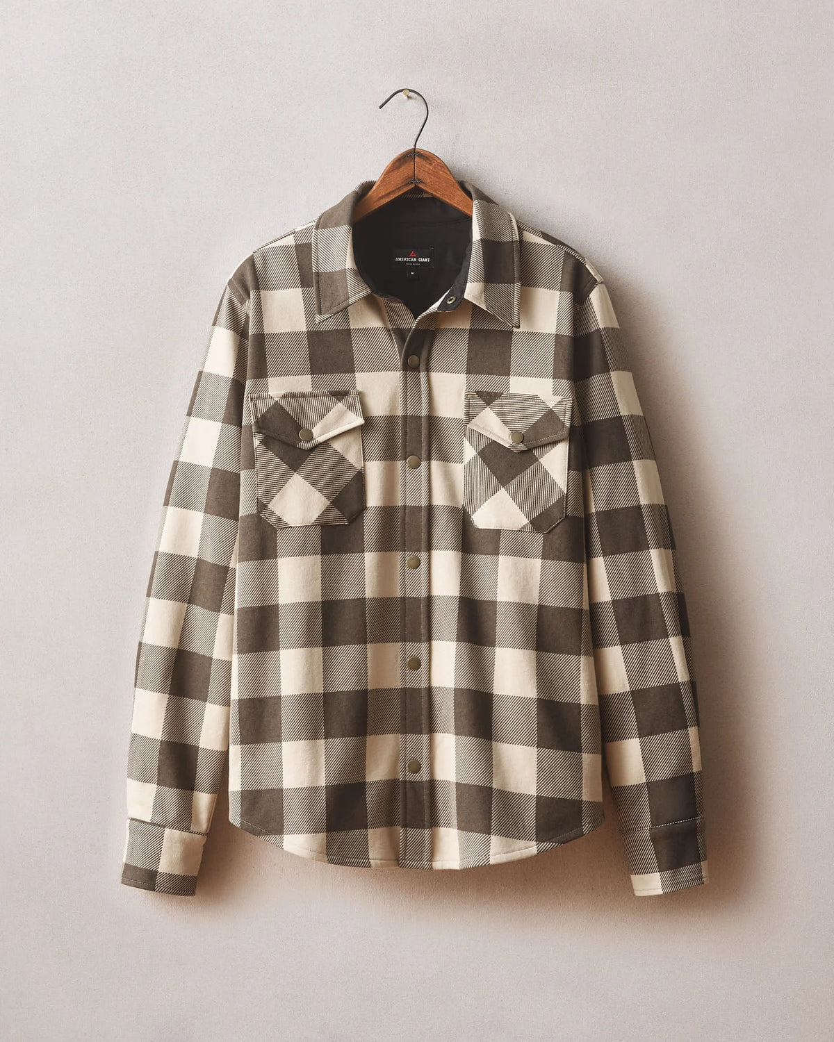 Unisex Redwood Fleece Overshirt - White Pepper Plaid