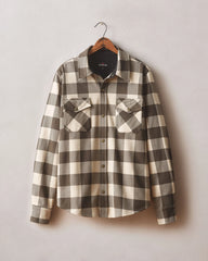 Unisex Redwood Fleece Overshirt - White Pepper Plaid