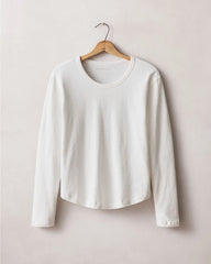 Women's Premium Slub Curved Hem Long Sleeve - Sugar Swizzle