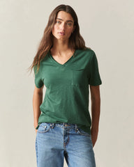 Women's Premium Slub Pocket Tee - Pineneedle