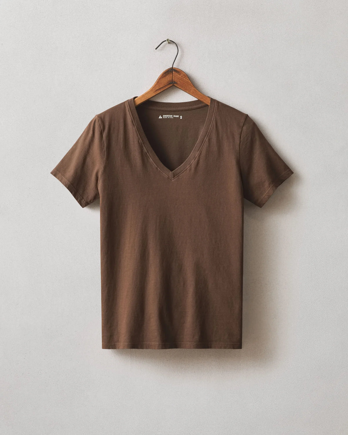 Women's Cotton V-Neck Tee - Downtown Brown