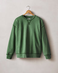 Women's Relaxed French Terry Crew - Black Forest
