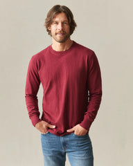 Men's Premium Slub Crew Tee Long Sleeve - Syrah