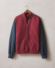 Men's Fleece Colorblock Bomber Jacket - Pomegranate Spellbound