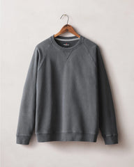 Men's Relaxed French Terry Crew - Dark Charcoal