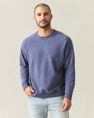 Men's Relaxed French Terry Crew - Patriot Blue