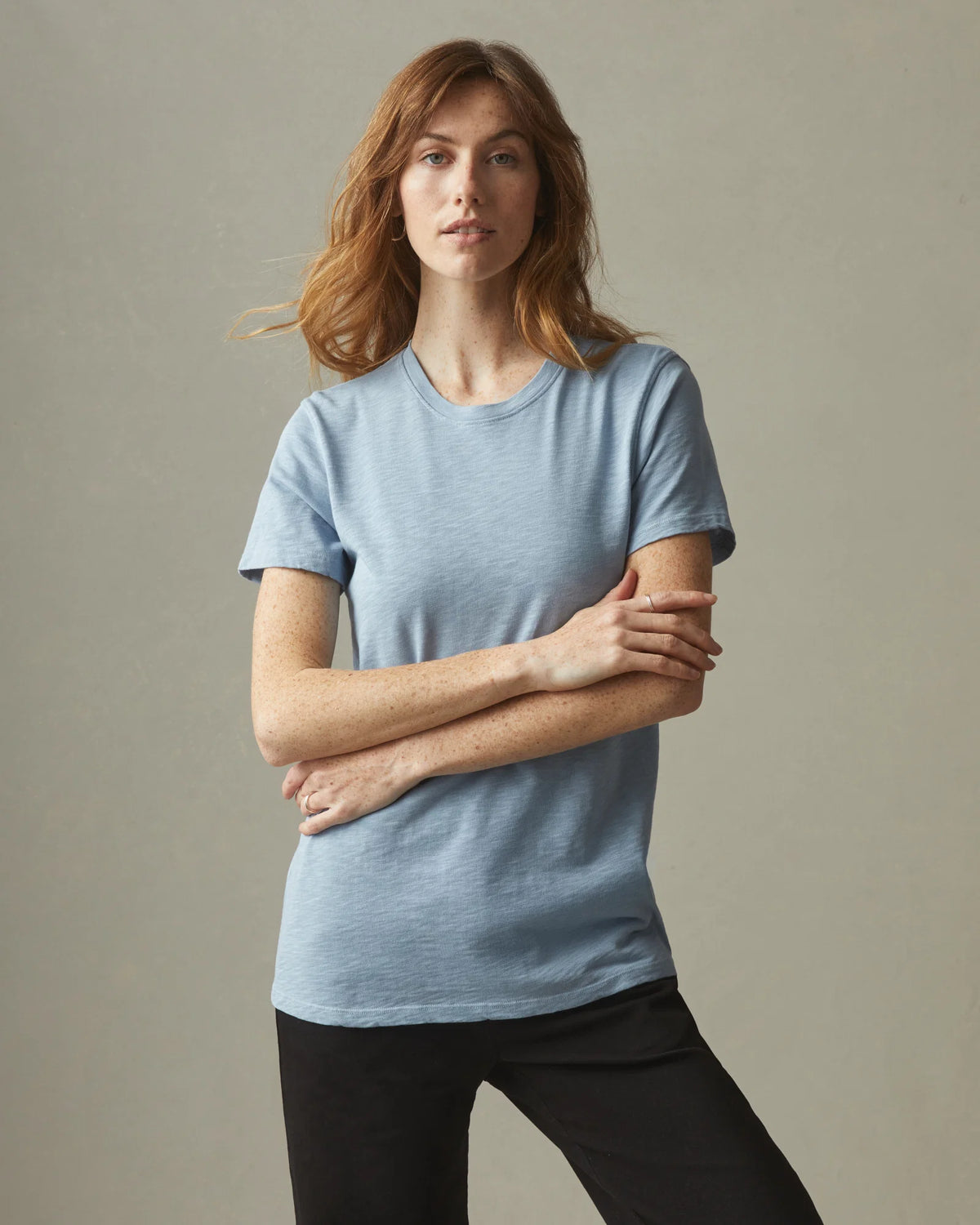 Women's Premium Slub Crew Tee - Light Skies