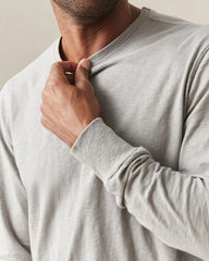 Men's Premium Slub Crew Tee Long Sleeve - Morning Dove