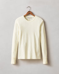 Women's Premium Slub Long Sleeve Crew Tee - Almond Oil