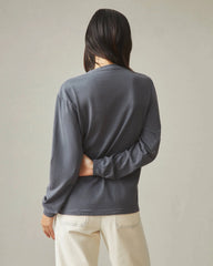 Women's Vintage Crew Long Sleeve Tee - Washed Metropolitan Grey