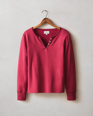 Women's Modal Fleece V-Notch Top - Rio Red