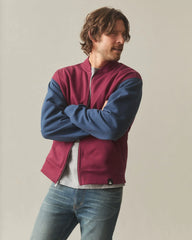 Men's Fleece Colorblock Bomber Jacket - Pomegranate Spellbound