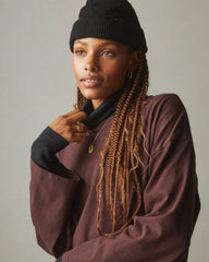 Women's Rib Turtleneck - Meteorite