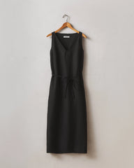 Women's Linen Tie Dress - Meteorite